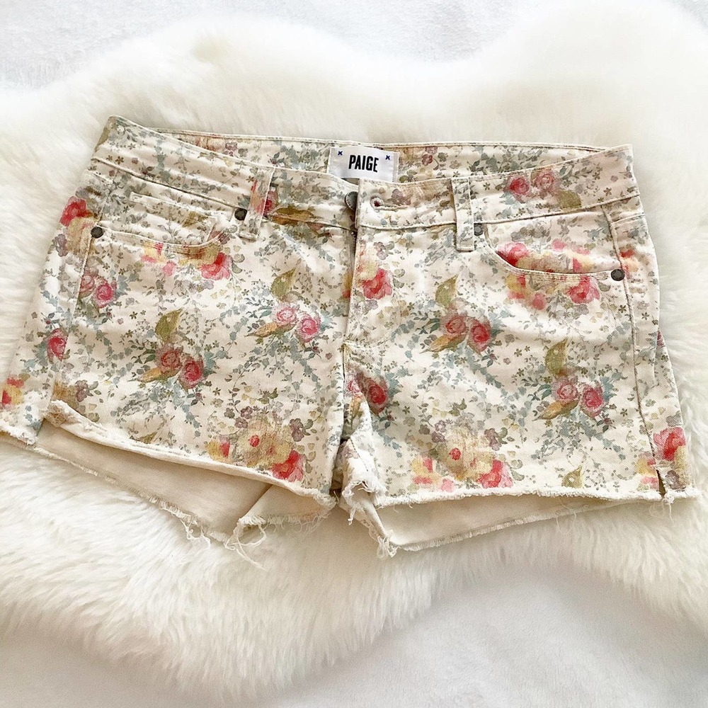 Paige Denim Cutoffs Floral